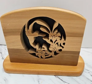Napkin Holder for Table Handcrafted Wooden Napkin Holder By Jim Morris - Picture 1 of 4