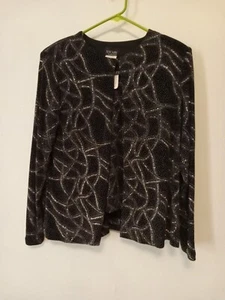 XSCAPE Women’s Top 2 Pieces Black And Silver XL - Picture 1 of 11