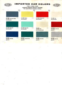 1957 1958 1959 1960 1961 1962 1963-1970 AUSTIN-AUSTIN HEALEY PAINT CHIPS 5961D - Picture 1 of 1