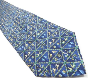 Salvatore Ferragamo Herren Krawatte Blau | Geometrisches Muster Made in Italy  - Bild 1 von 10