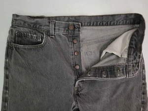Vintage Levi’s 501 Black Button Fly 90s Made in USA Straight Leg Jeans 32x33 - Picture 1 of 9