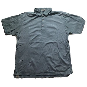 Peter Millar Mens Casual Golf Polo Sz XL Blue/White Stripe 100% Cotton Shirt - Picture 1 of 3