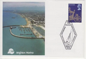 GB Briefmarken Andenkenbrief - Brighton Marina, Hafen, Yacht, Boot, Meer, QEII 1979 - Bild 1 von 1