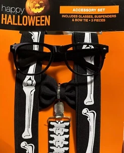 Instant Nerd Halloween costumes Dork Skeleton Cowboy Suspenders - Picture 1 of 2