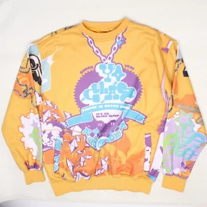CLH Creating Limitless Heights Mens Sweatshirt L Gold Hip Hop Theme Side Zip - Picture 1 of 8