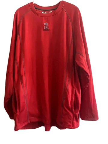 Majestic LA Angels red Xl batting pullover with pockets. Sweatshirt/ Pullover Cover
