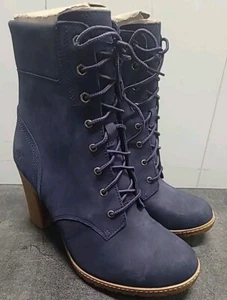 Neu Timberland blau Leder High Heel Stiefel Größe 9,5 - Bild 1 von 7