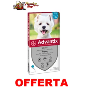Advantix Bayer 4 pipette antiparassitario per cane 4-10kg SCAD 2027 - Foto 1 di 1