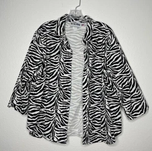 On The Verge Vintage Zebra Print Button Up Jacket Women’s Size XL Made in USA - Picture 1 of 6