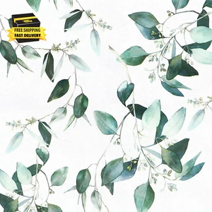 Green and White Peel and Stick Wallpaper Floral Contact Paper for Bedroom17.7Inc - Picture 1 of 9