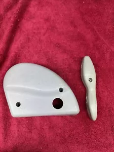1992-1994 Chevrolet & GMC Sierra Passenger Seat Hinge Cover Trim Handle GRAY Set - Picture 1 of 7