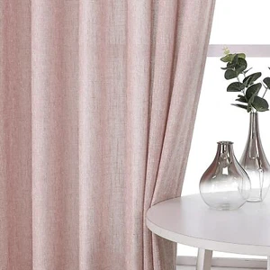 Pink Pinch Pleated Semi Sheer Curtains For Girls Bedroom Living Room Textured Li - Picture 1 of 8