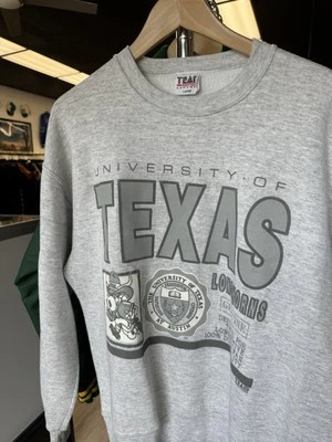 Sudadera De Colección Años 90 Universidad De Texas Longhorns Estampado Hinchado Cresta Mascota L Foto 1 de 4