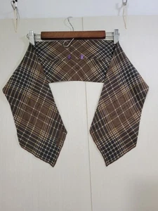 Ralph Lauren Purple Label Plaid Print Linen Neckerchief Scarf Ascot - Picture 1 of 2