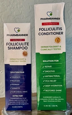 PHARMBANNER Folliculitis Seborrheic Dermatitis Shampoo & Conditioner FAST SHIP! - Image 1 of 4