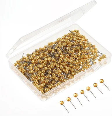 Map Pins Goldkopf 500 Stück Pinnnadeln Mit Transparenter Box Für Karte