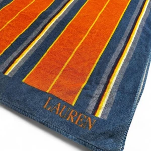Lauren Ralph Lauren blue and orange 35 by 62 beach towel - Picture 1 of 3