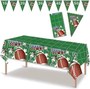 Fußball Party Deko Tischdecke Gastgeschenke Set, Fußballplatz Tischdecke Ru - Bild 1 von 3