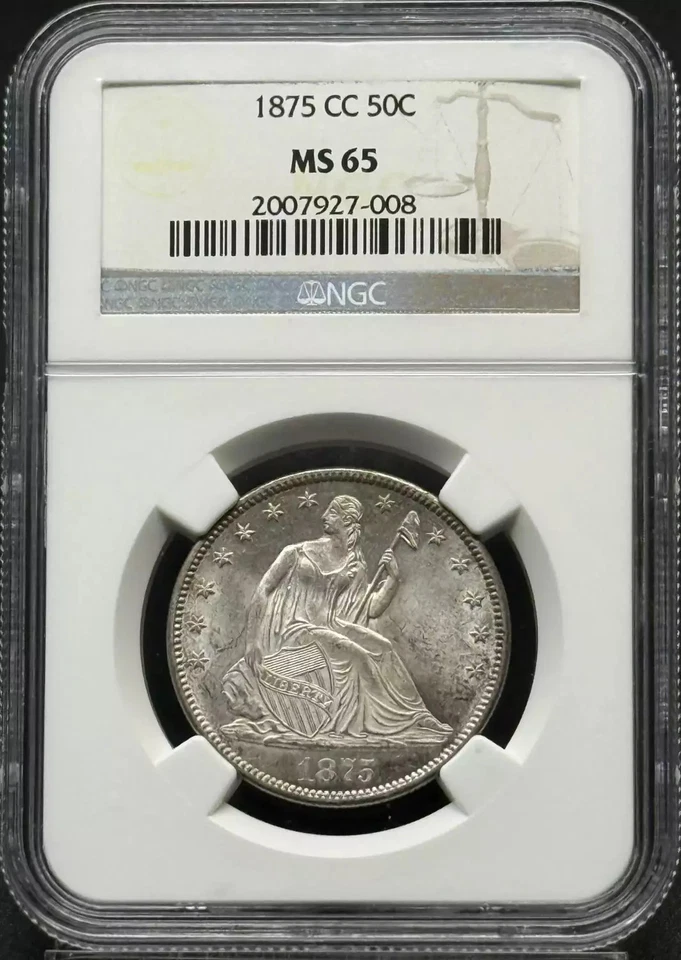 1875 CC Seated Half Dollar NGC MS-65 - Image 1 of 2