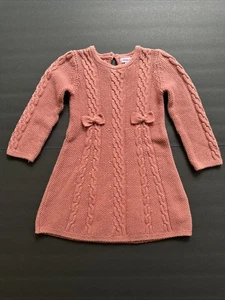 Tommy Bahama Mädchen Kleid Größe 4T Rosa Zopfmuster Pullover Schleife - Bild 1 von 6