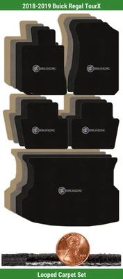 Juego de alfombrillas clásicas personalizadas para Buick Regal TourX 18-19 con logotipo (5 piezas) #26W Foto 1 de 4