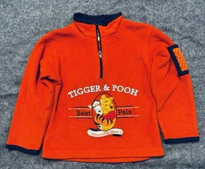 Vintage Disney Winnie the Pooh and Tigger 1/4 zip fleece kids Orange Unisex - Picture 1 of 6