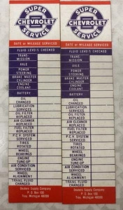 Vintage NOS Original Chevrolet Super Service Sticker Decal (x2)! Dealers Supply - Picture 1 of 2
