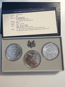 Olympia Silber Dollar 3 - Kursmünzensatz - 1983 P-D-S Münze Stempelglanz Sammlung - Bild 1 von 9