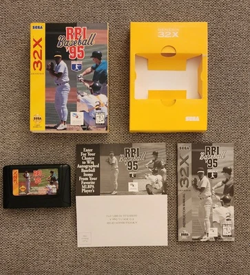 RBI Baseball '95 (Sega 32X, 1995) CIB TESTED WORKING W/REG Card, BOX PROTECTER - Image 1 of 4