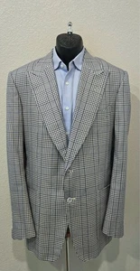 Chaqueta Blazer Tom Ford Basic Base A Cuadros 100% Seda Morera 2 Botones 54/44 R - Imagen 1 de 9