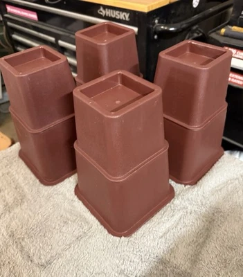 Utopia кровать/мебель регулируемые стояки 3-8 дюймов коричневатый/красный цвет набор из 8 - Изображение 1 из 4