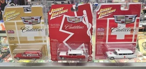 Johnny Lightning Cadillac 1966 1959 Cadillac Ambulance Lot of 3 "MOC" - Picture 1 of 5