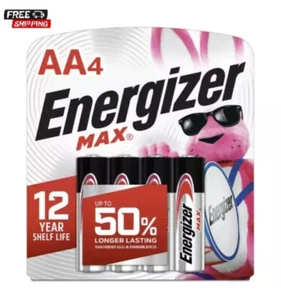 Energizer MAX AA Batteries Double A Alkaline Batteries 4-Pack NEW Exp 12/2036 - Picture 1 of 10
