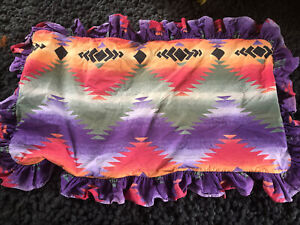 Very Rare RALPH LAUREN Southwest Aztec Ruffled KING pillow sham Case Purples