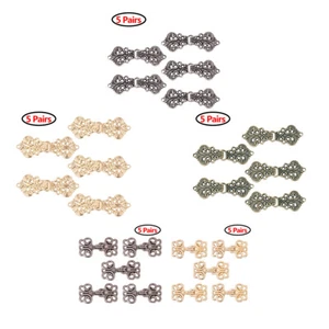 UK 5 Pairs Swirl Flower Cape Cloak Clasp Fasteners Cardigan Clips Sew On Gift - Picture 1 of 39