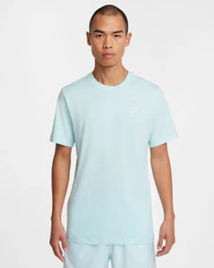Nike Sportswear Club Logo Tee Mens T-Shirt Blue Multi Size Casual Top - Picture 1 of 5