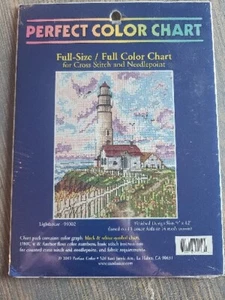 Lighthouse cross stitch chart 2001 Perfect Color Chart Needlepoint DMC Color - Picture 1 of 2