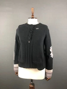 Odd Molly Pullover Cotton Women Size 1 Black Embroidered - Picture 1 of 14