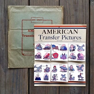 Vintage Original 1940s WWII AMERICAN TRANSFER PICTURES Tattoo Store Display NOS - Picture 1 of 3