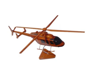 Helicóptero Bell 407 modelo premium de exhibición de madera de caoba - Imagen 1 de 1