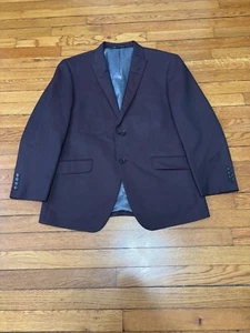 Perry Ellis Portfolio Mens Blazer Jacket Size 42S Purple Peak Lapel Sport Coat - Picture 1 of 7