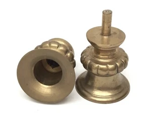 Solid Brass Taper Candlestick Peg Cups Converter Pair 2 3/4” - Picture 1 of 2