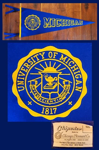 Vintage University of Michigan Wolverines Football Pennant! WOW! Cover