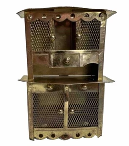 Vintage Messing Küchenschrank Stall 1:12 Puppenhaus Möbel Art Deco MCM Puppe - Bild 1 von 12
