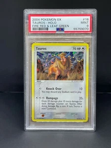 Pokemon Ex Fire Red & Leaf Green Tauros Holo PSA 9 MINT #16 - Graded Card - Imagen 1 de 2