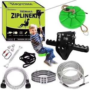 150/180/200 Feet Zip Line Kit for Kids and Adult Up to 330 lb with Zipline Sp... - Picture 1 of 7