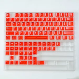 Red Chroma transparent Mechanical keyboard keycaps 114key PC material For Cherry - Picture 1 of 22