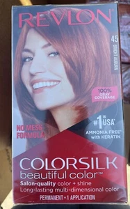 Revlon Colorsilk Natural Permanent Hair Color GRIGHT AUBURN with CARATIN Dye #45 - Picture 1 of 2