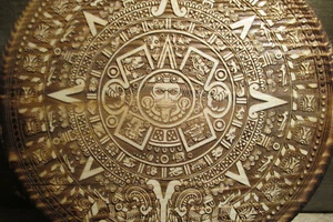 Azteca, arte en madera, calendario azteca, decoración rústica del hogar de México - Imagen 1 de 6