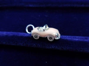Sterling Silber rosa wandelbares Auto Markasit emailliert Armband Charm - Bild 1 von 5